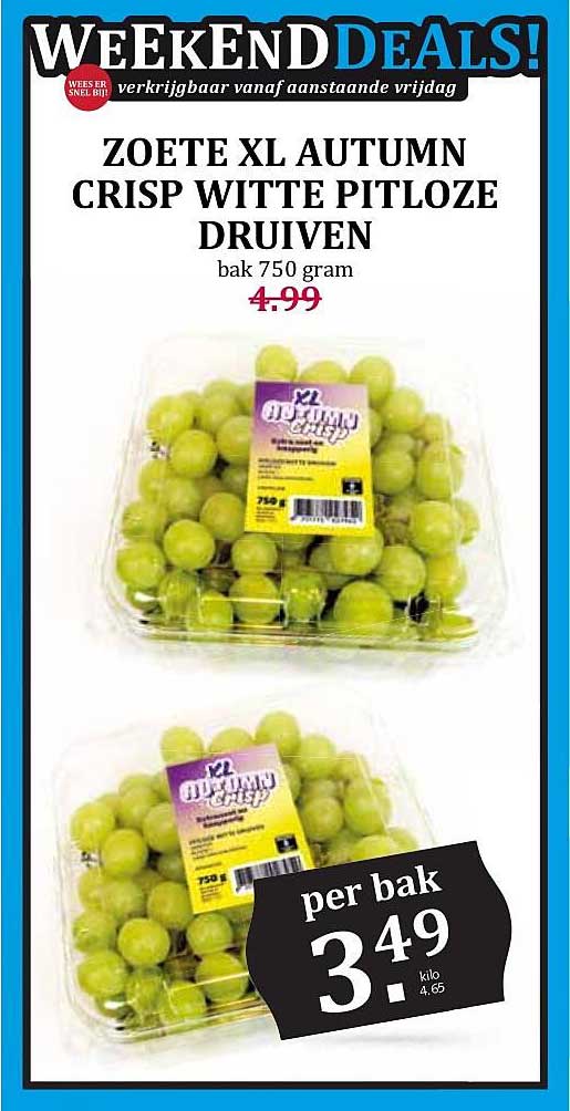 ZOETE XL AUTUMN CRISP WITTE PITLOZE DRUIVEN