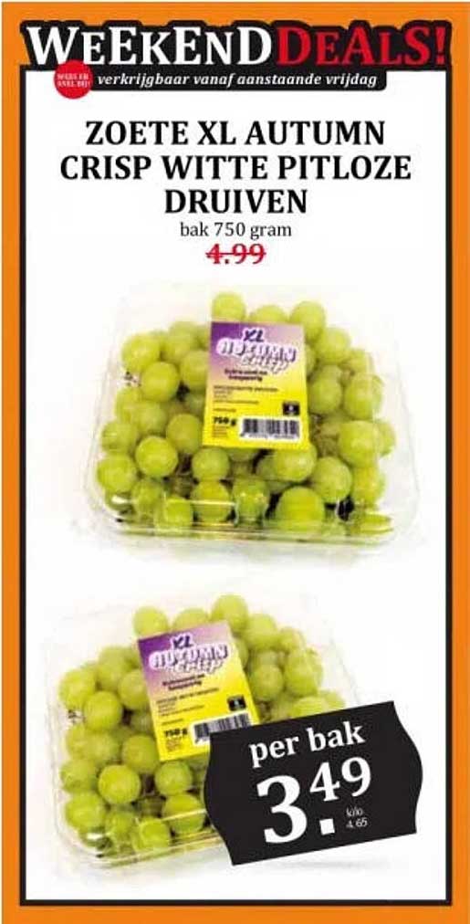 ZOETE XL AUTUMN CRISP WITTE PITLOZE DRUIVEN