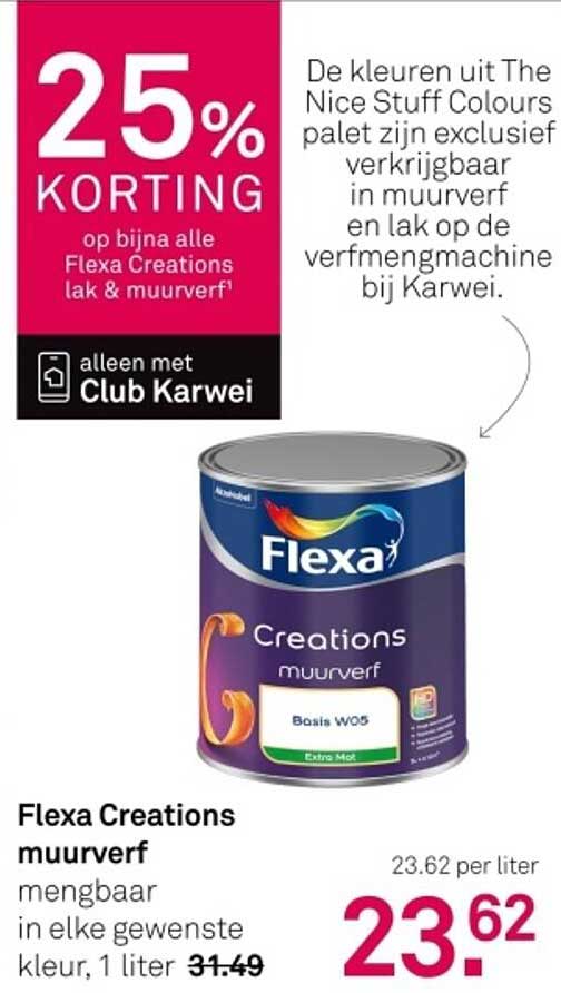 25% KORTING op bijna alle Flexa Creations lak & muurverf