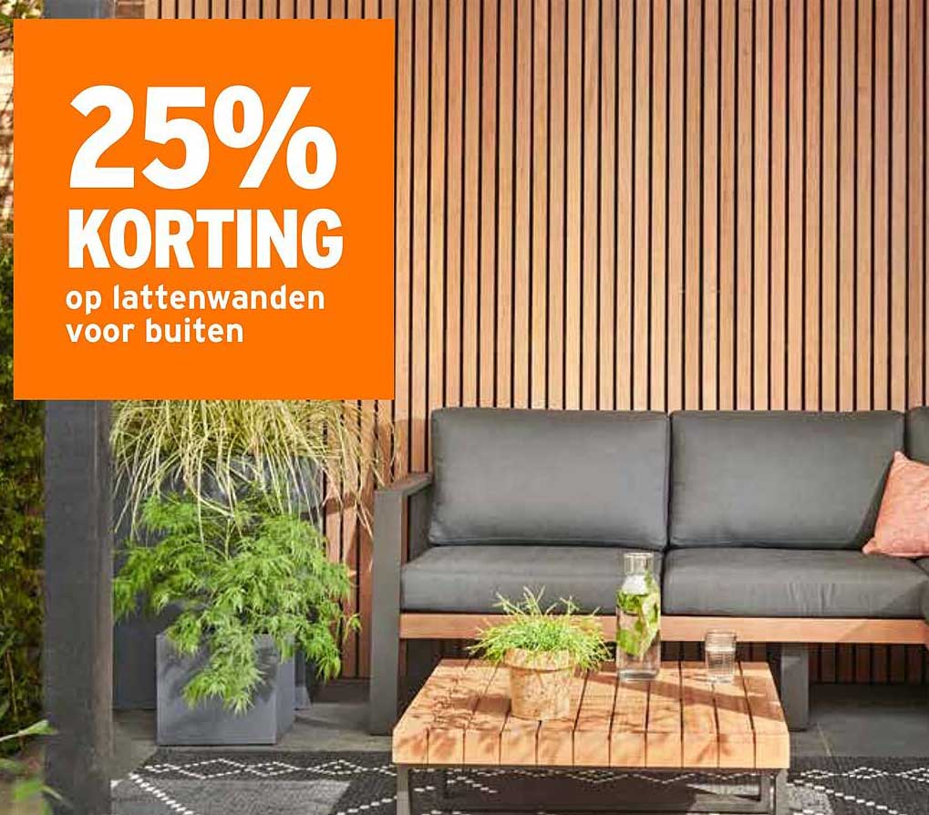 25% KORTING op lattenwanden voor buiten