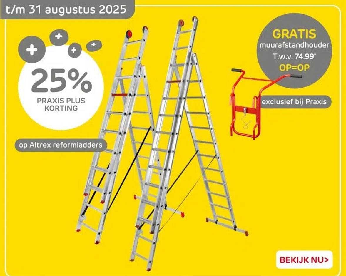 25% PRAKIS PLUS KORTING op Altrex reformladders