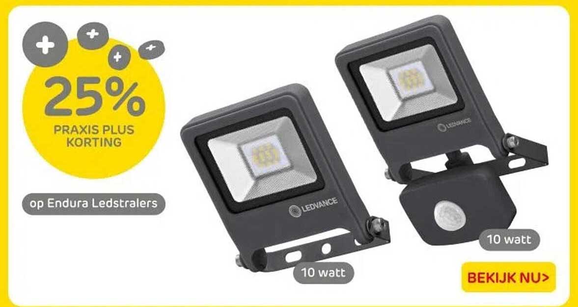 25% PRAKIS PLUS KORTING op Endura Ledstralers