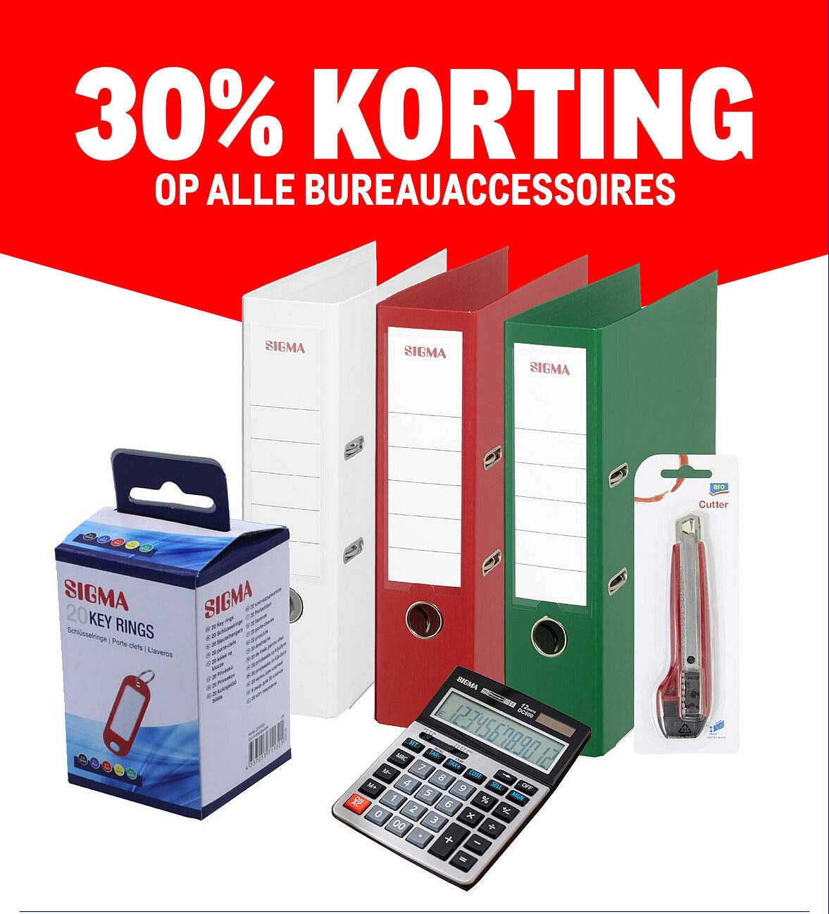 30% KORTING OP ALLE BUREAUACCESSOIRES