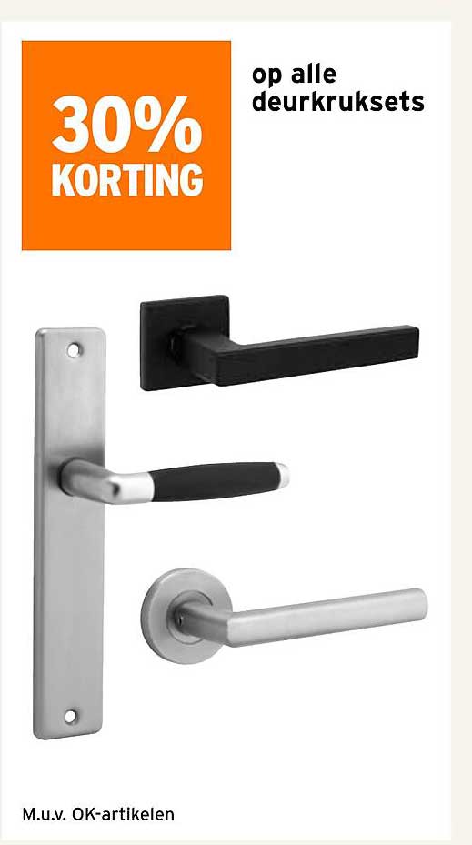 30% KORTING op alle deurbeslagsets