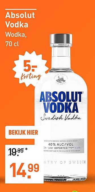 Absolut Vodka, 70 cl