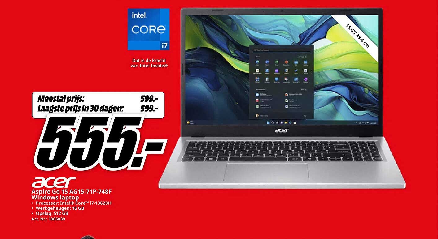 Acer Aspire Go 15 AG15-71P-748F Windows laptop