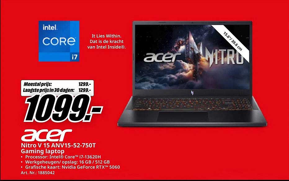acer Nitro V 15 ANV15-52-750T Gaming laptop