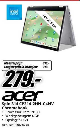 Acer Spin 314 CP314-2HN-C4NV Chromebook