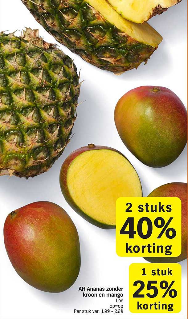 AH Ananas zonder kroon en mango