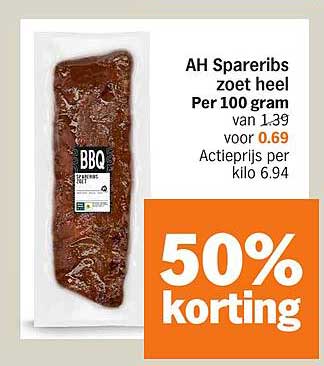 AH Spareribs zoet heel
