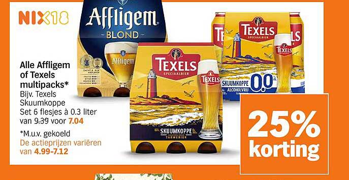 Alle Affligem of Texels multipacks*