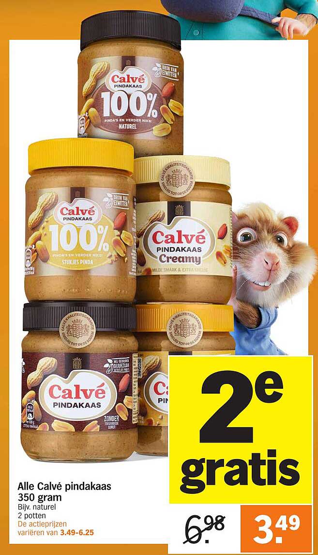 Alle Calvé pindakaas 350 gram