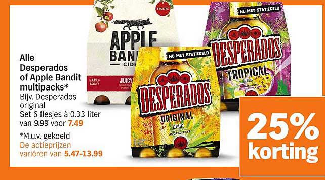 Alle Desperados of Apple Bandit multipacks*