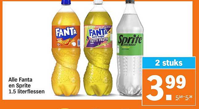 Alle Fanta en Sprite 1.5 literflessen