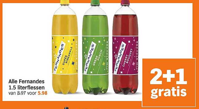Alle Fernandes 1.5 literflessen van 8.97 voor 5.98