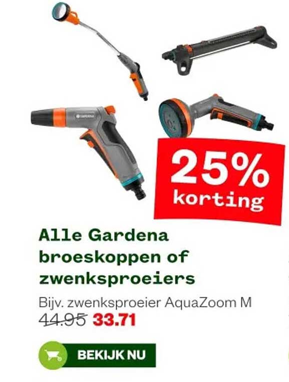 Alle Gardena broeskoppen of zwengsproeiers