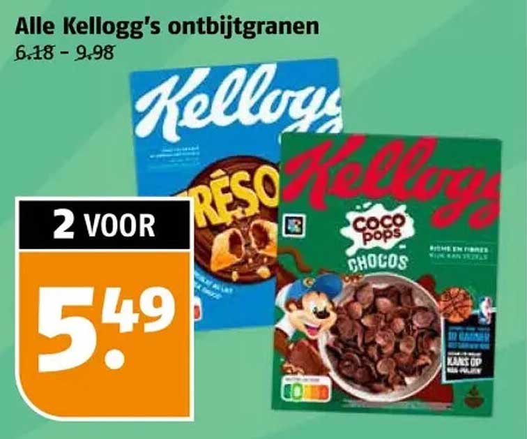Alle Kellogg's ontbijtgranen