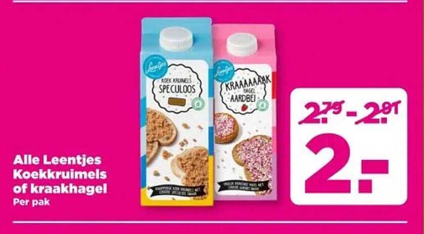 Alle Leentjes Koekkruimels of kraakhagel Per pak