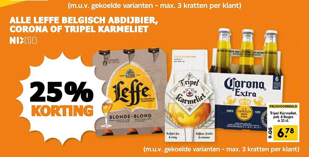 ALLE LEFFE BELGISCH ABDIJBIER, CORONA OF TRIPEL KARMELIET