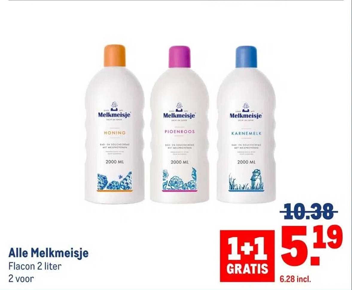 Alle Melkmeisje Flacon 2 liter 2 voor