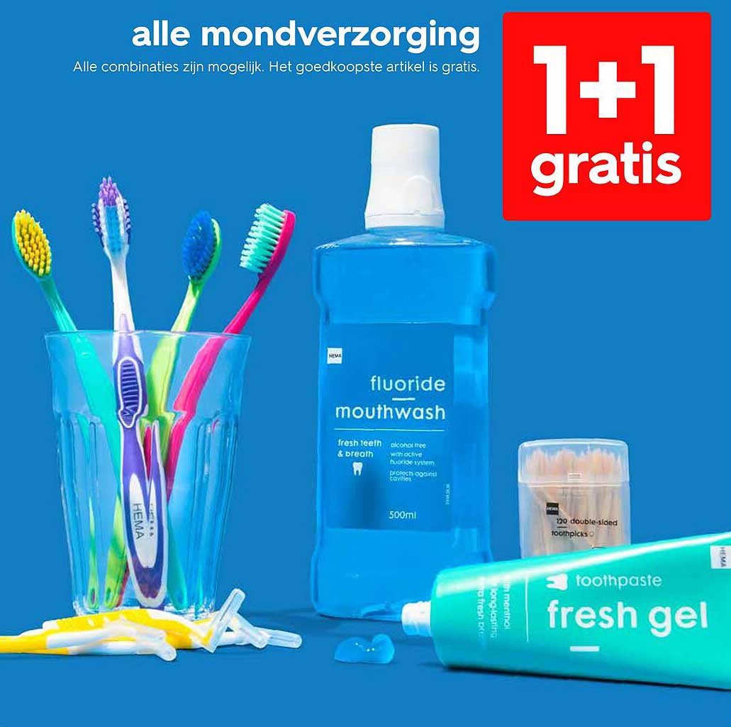 alle mondverzorging 1+1 gratis