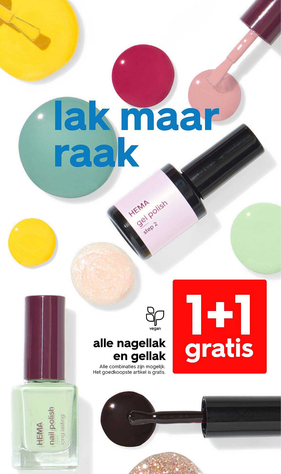alle nagellak en gellak 1+1 gratis