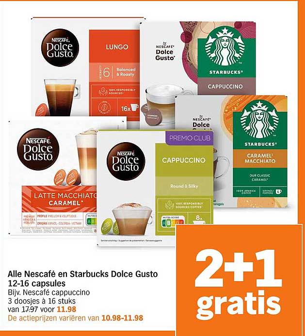 Alle Nescafé en Starbucks Dolce Gusto 12-16 capsules