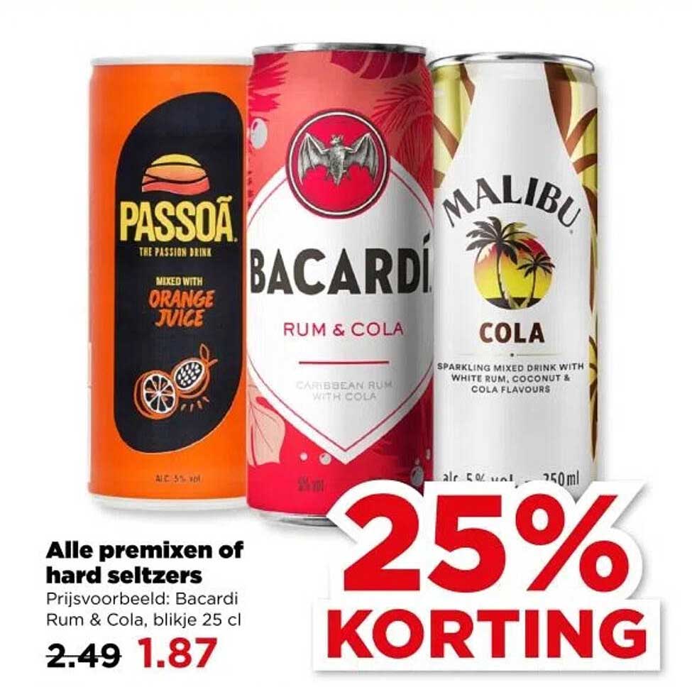 Alle premixen of hard seltzers
