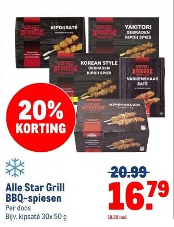 Alle Star Grill BBQ-spiesen