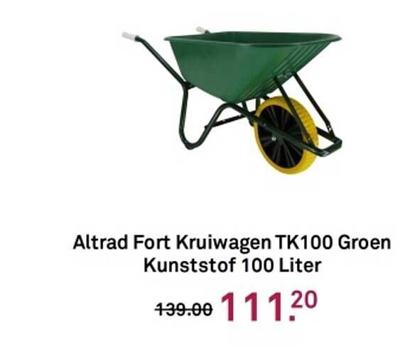 Altrad Fort Kru wagon TK100 Groen Kunststof 100 Liter