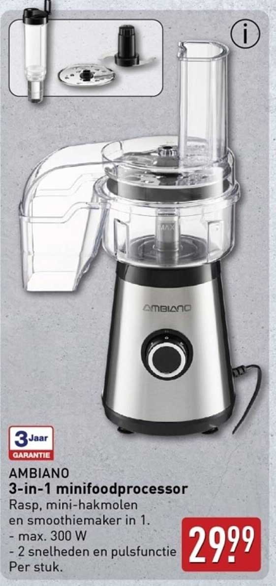 AMBIANO 3-in-1 minifoodprocessor
