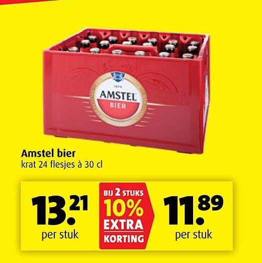Amstel bier krat 24 flesjes à 30 cl