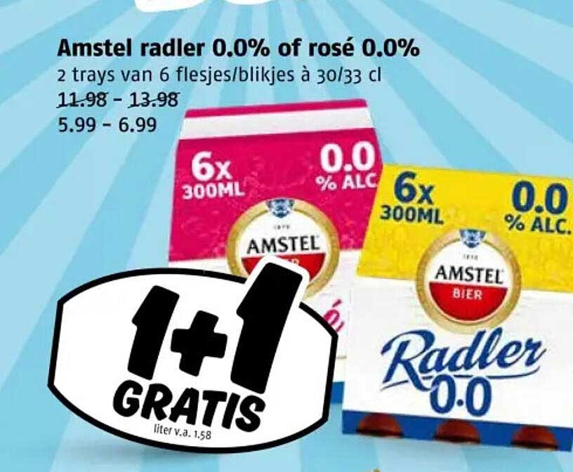Amstel radler 0.0% of rosé 0.0%