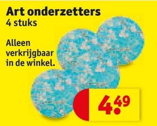 Art onderzetters 4 stuks