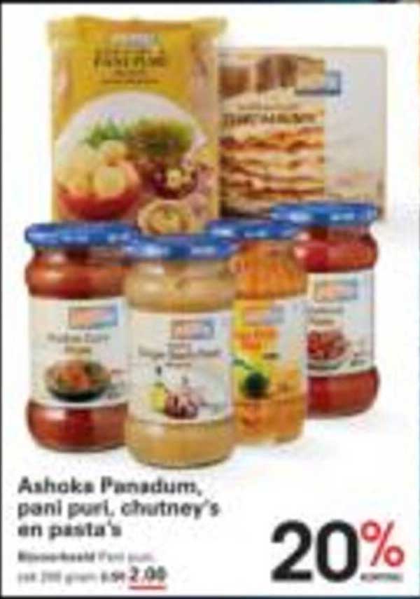 Ashoka Panadium, pani puri, chutney's en pasta's