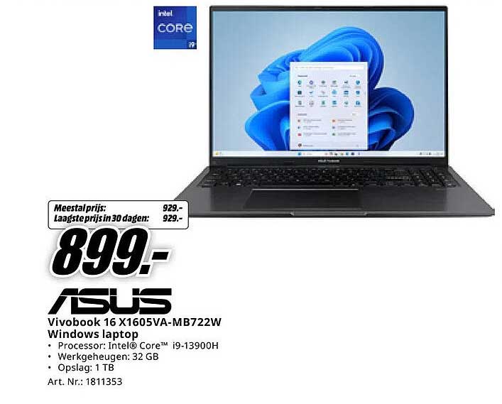 ASUS Vivobook 16 X1605VA-MB722W Windows laptop