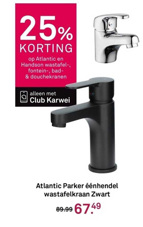 Atlantic Parker éénhendel wastafelkraan Zwart