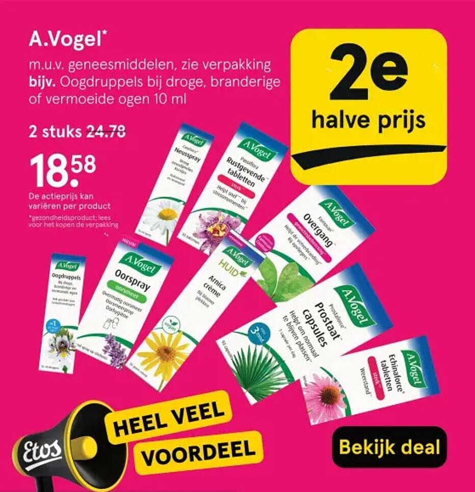 A.Vogel m.u.v. geneesmiddelen, zie verpakking