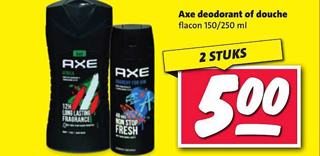 Axe deodorant of douche flacon 150/250 ml