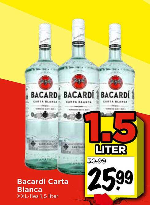 Bacardi Carta Blanca XXL-fles 1,5 liter