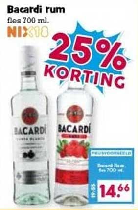 Bacardi rum fles 700 ml.