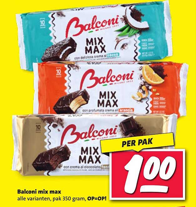 Balconi mix max alle varianten, pak 350 gram, OP=OP!