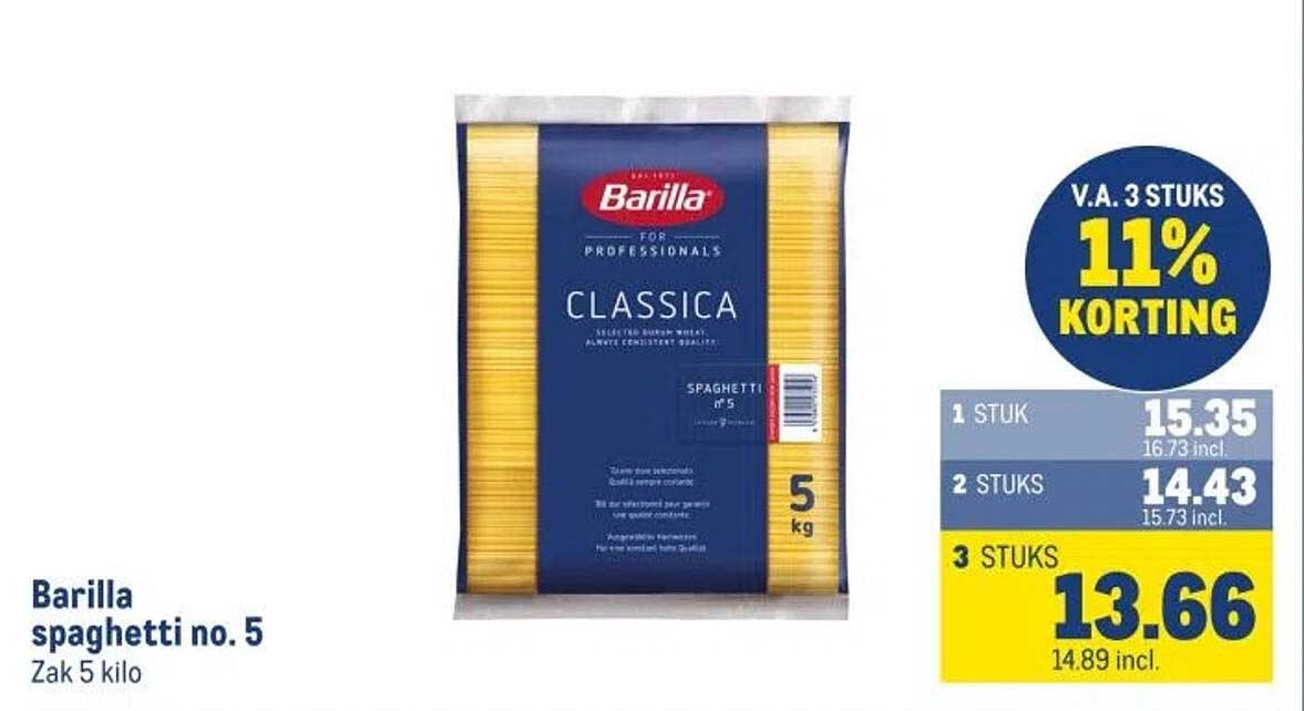 Barilla spaghetti no. 5 Zak 5 kilo