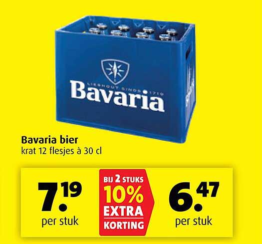 Bavaria bier krat 12 flesjes à 30 cl