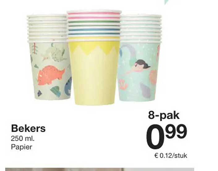Bekers 250 ml Papier 8-pak
