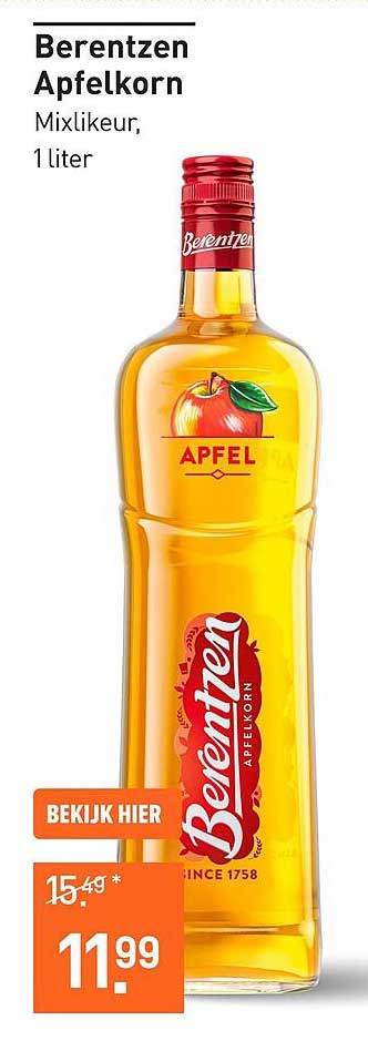 Berentzen Apfelkorn Mixlikeur, 1 liter