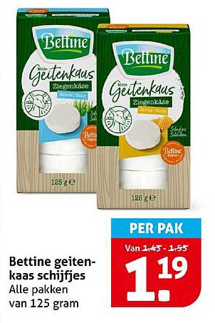 Bettine geitenkaas schijfjes - Alle pakken van 125 gram