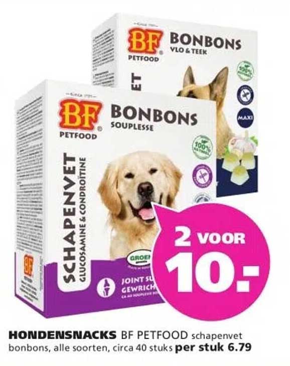 BF PETFOOD schapenvet bonbons, alle soorten, circa 40 stuks per stuk 6.79