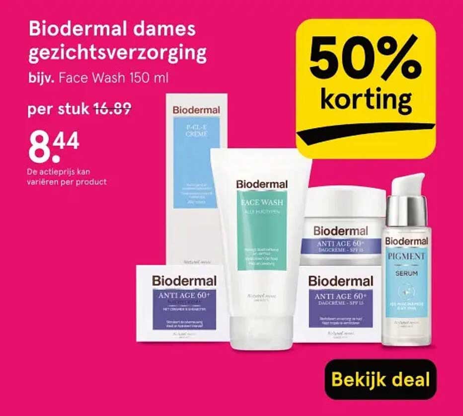 Biodermal dames gezichtsverzorging bijv. Face Wash 150 ml