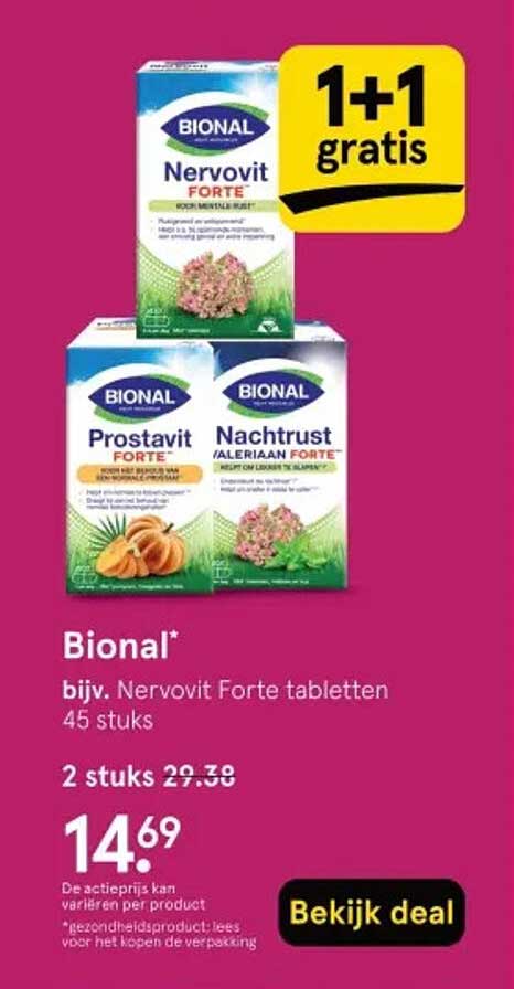 Bional* bijv. Nervovit Forte tabletten 45 stuks